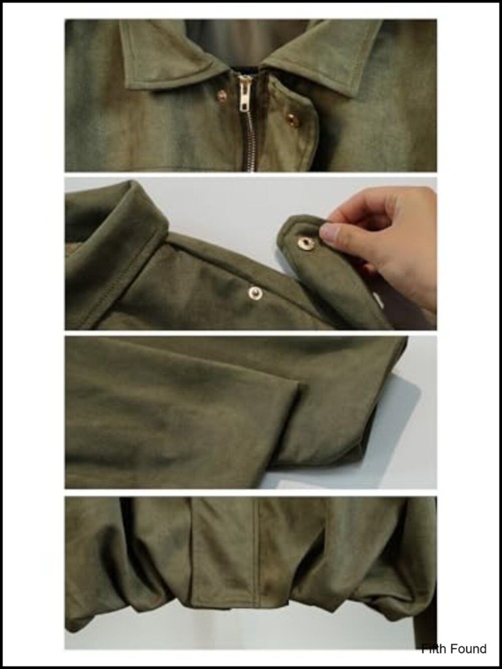 Faux Suede Bomber Jacket Zipper Pilot Coat Casual Lapel Oversized Long Sleeve - Picture 5 of 6